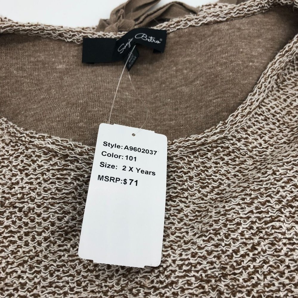 Sonja Betro Women's Knit Top Taupe 2X New - Picture 6 of 7